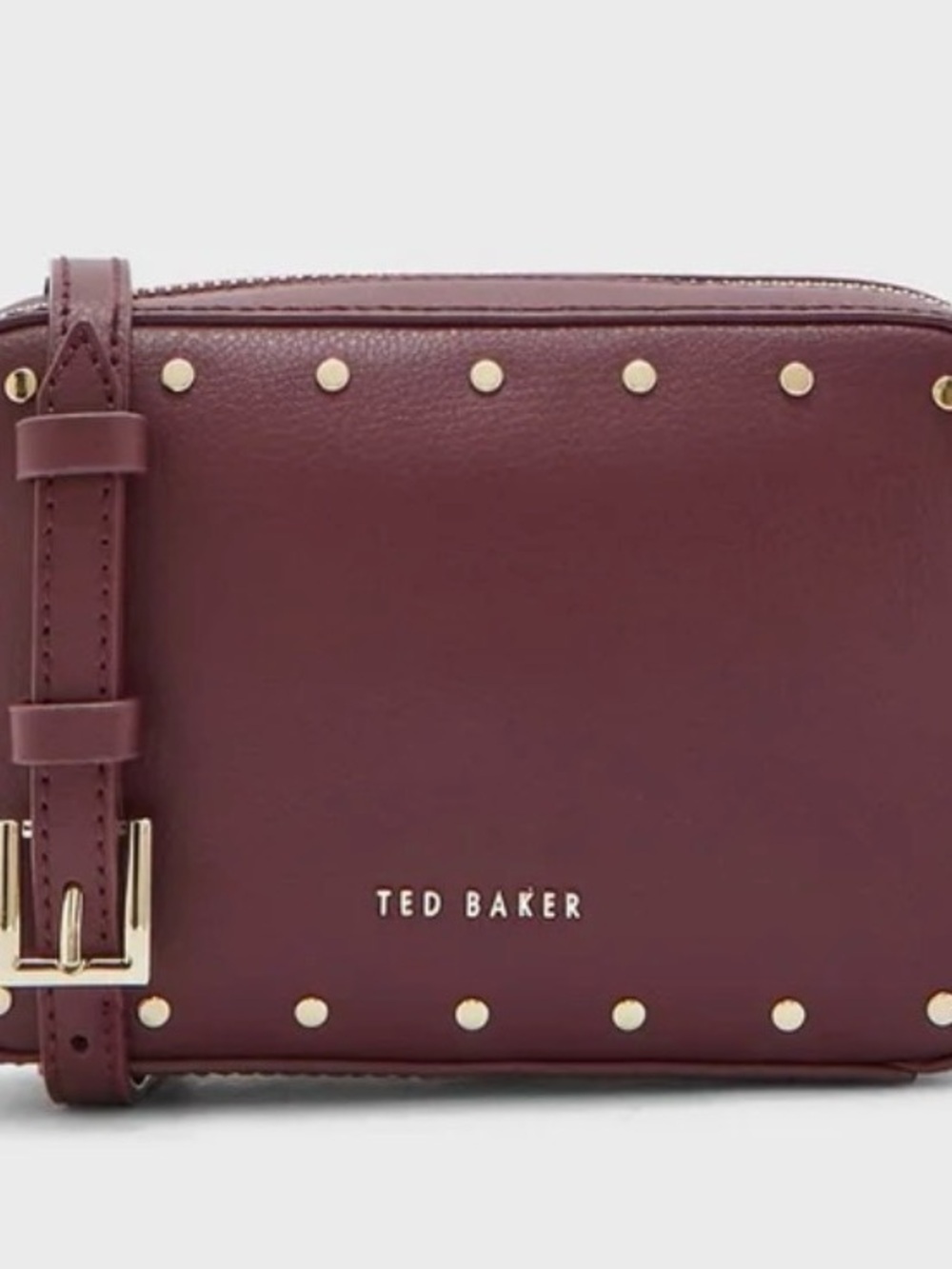Ted Baker Burgundy Crossbody with Gold Studs